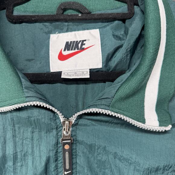 Vintage 90s Nike Center Swoosh Spell Out Quarter Zip Pull Over Windbreaker Sz L - Picture 9 of 13